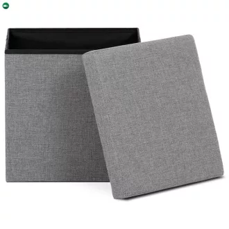 Tárolós Puff, Szürke Szövet. TAB-461 GREY2