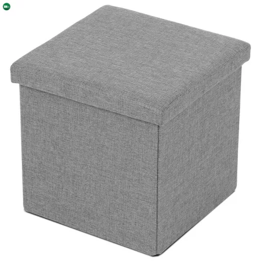 Tárolós Puff, Szürke Szövet. TAB-461 GREY2