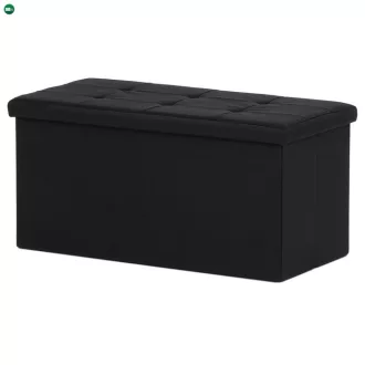 Tárolós Puff, Fekete Szövet. TAB-462 BK2