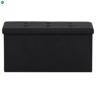 Tárolós Puff, Fekete Szövet. TAB-462 BK2