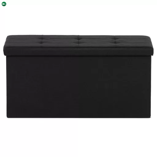 Tárolós Puff, Fekete Szövet. TAB-462 BK2