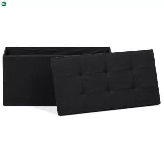 Tárolós Puff, Fekete Szövet. TAB-462 BK2