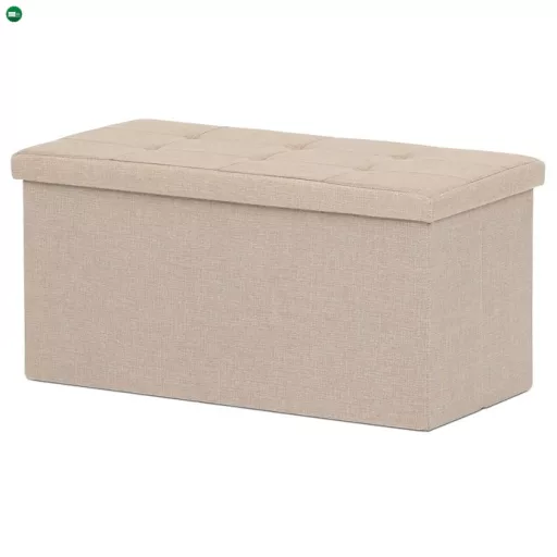 Tárolós Puff, Bézs Szövet. TAB-462 CRM2