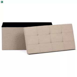 Tárolós Puff, Bézs Szövet. TAB-462 CRM2