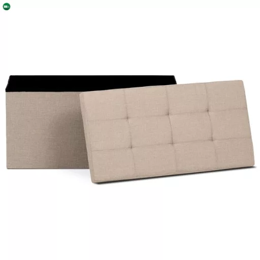 Tárolós Puff, Bézs Szövet. TAB-462 CRM2