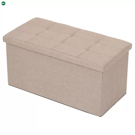 Tárolós Puff, Bézs Szövet. TAB-462 CRM2