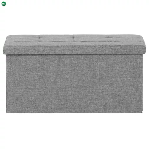 Tárolós Puff, Szürke Durva Szövet. TAB-462 GREY2