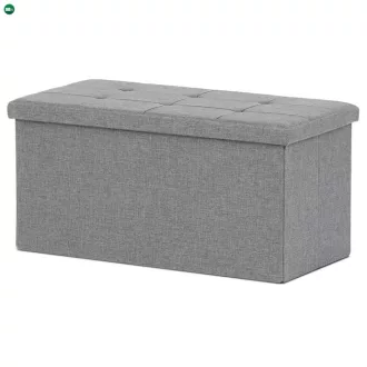 Tárolós Puff, Szürke Durva Szövet. TAB-462 GREY2