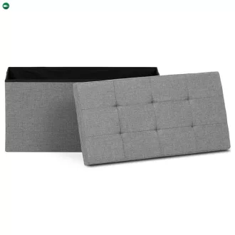 Tárolós Puff, Szürke Durva Szövet. TAB-462 GREY2