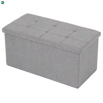 Tárolós Puff, Szürke Durva Szövet. TAB-462 GREY2
