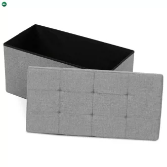 Tárolós Puff, Szürke Durva Szövet. TAB-462 GREY2