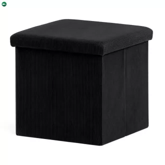 Fekete Kordbársony Tárolós Puff. TAB-471 BK6