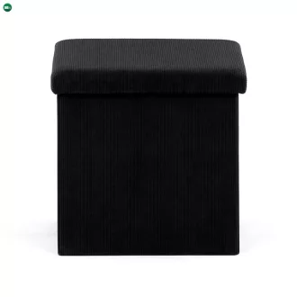 Fekete Kordbársony Tárolós Puff. TAB-471 BK6