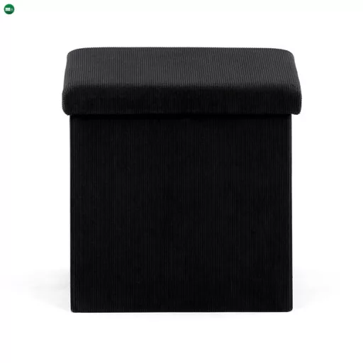 Fekete Kordbársony Tárolós Puff. TAB-471 BK6