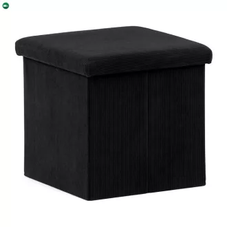 Fekete Kordbársony Tárolós Puff. TAB-471 BK6