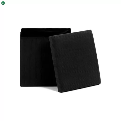 Fekete Kordbársony Tárolós Puff. TAB-471 BK6