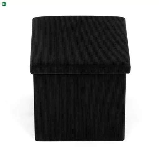 Fekete Kordbársony Tárolós Puff. TAB-471 BK6