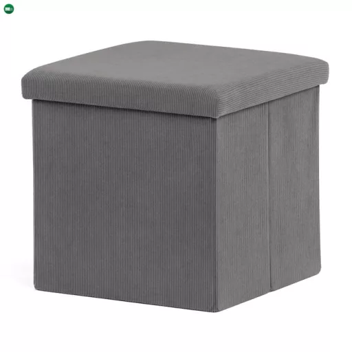 Szürke Kordbársony Tárolós Puff. TAB-471 GREY6