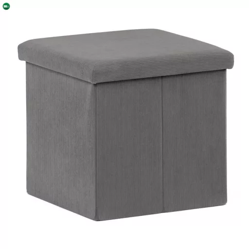 Szürke Kordbársony Tárolós Puff. TAB-471 GREY6
