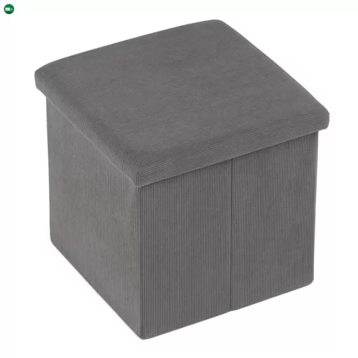 Szürke Kordbársony Tárolós Puff. TAB-471 GREY6