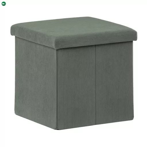 Zöld Kordbársony Tárolós Puff. TAB-471 GRN6