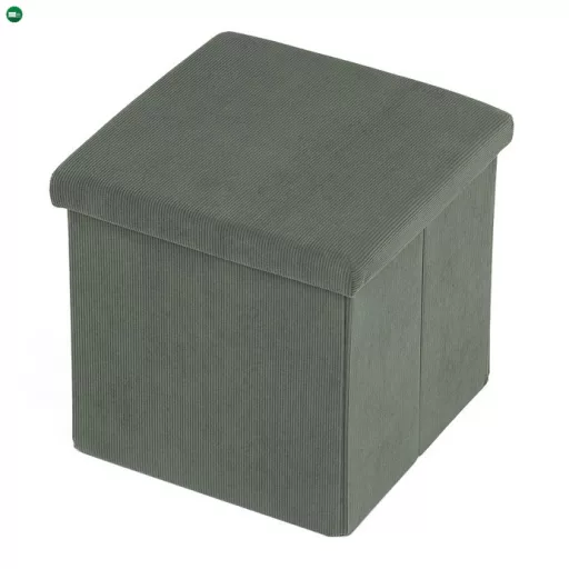 Zöld Kordbársony Tárolós Puff. TAB-471 GRN6