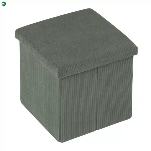 Zöld Kordbársony Tárolós Puff. TAB-471 GRN6