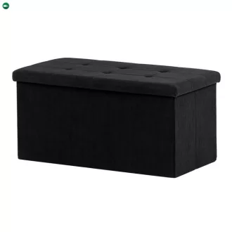 Fekete kordbársony Tárolós Puff. TAB-472 BK6