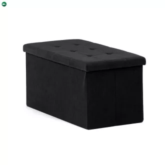 Fekete kordbársony Tárolós Puff. TAB-472 BK6