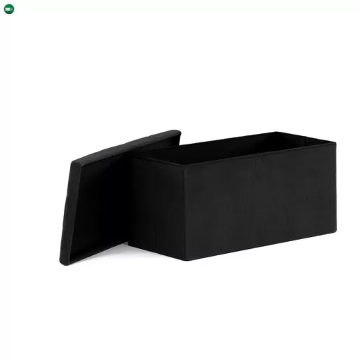 Fekete kordbársony Tárolós Puff. TAB-472 BK6