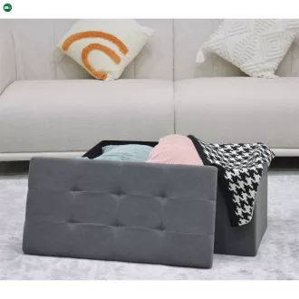 Szürke Kordbársony Tárolós Puff. TAB-472 GREY6