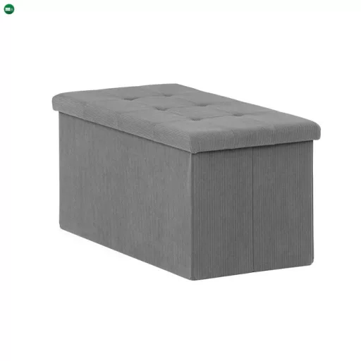 Szürke Kordbársony Tárolós Puff. TAB-472 GREY6