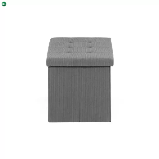 Szürke Kordbársony Tárolós Puff. TAB-472 GREY6