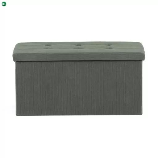Zöld Kordbársony Tárolós Puff. TAB-472 GRN6