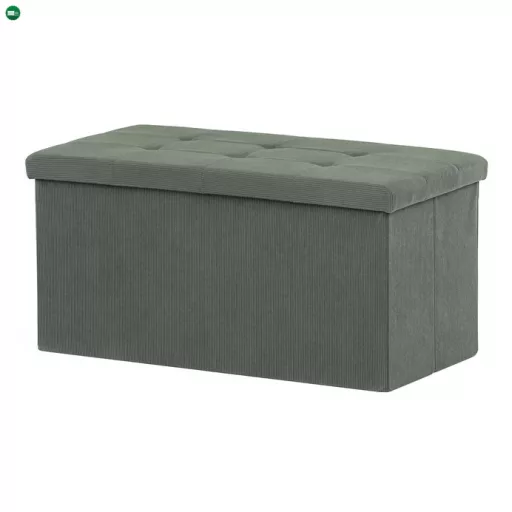 Zöld Kordbársony Tárolós Puff. TAB-472 GRN6