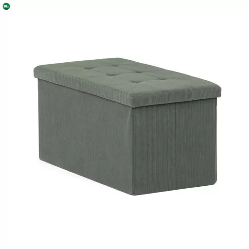 Zöld Kordbársony Tárolós Puff. TAB-472 GRN6