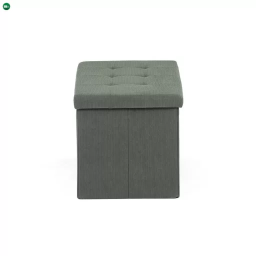 Zöld Kordbársony Tárolós Puff. TAB-472 GRN6