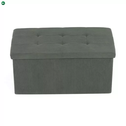 Zöld Kordbársony Tárolós Puff. TAB-472 GRN6