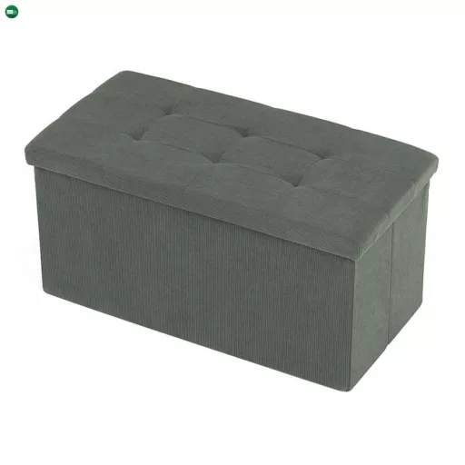 Zöld Kordbársony Tárolós Puff. TAB-472 GRN6