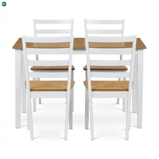 Étkezőszett 4 székkel, 120×75×75 cm, Tölgy Furnér. VESPA OAK