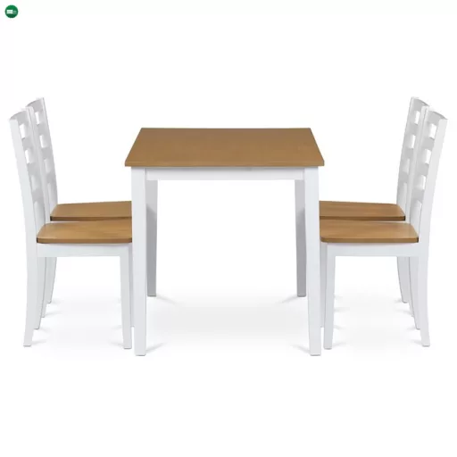 Étkezőszett 4 székkel, 120×75×75 cm, Tölgy Furnér. VESPA OAK