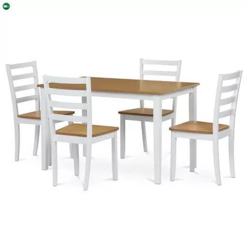 Étkezőszett 4 székkel, 120×75×75 cm, Tölgy Furnér. VESPA OAK