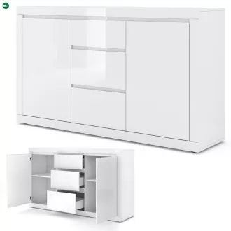 Magasfényű fehér komód BELLO BIANCO 3