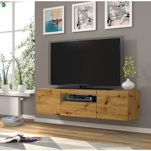 Aura TV Szekrény 150 cm Kézműves Tölgy Színben