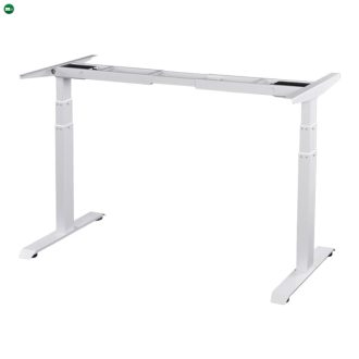   Elektromosan Állítható Magasságú Asztalbázis, 60-125 cm, 3 Memóriás, 3 Láb Szegmens, USB, FEHÉR Íróasztal Váz, Emelhető Asztalláb - Asztallap Nélkül!