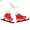 Korcsolya Dísz Fából Készült Piros Színben