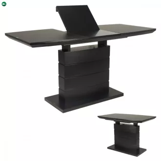   Modern Bővíthető Étkezőasztal Fekete Színben 110+40x70 cm. HT-420 Belföldi Raktárból