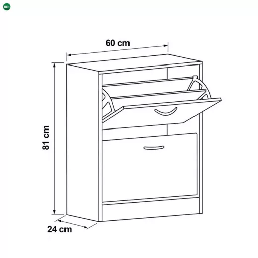 Cipőtartó (cipősszekrény), MDF, barna, ABO-G1014 OAK Belföldi Raktárról