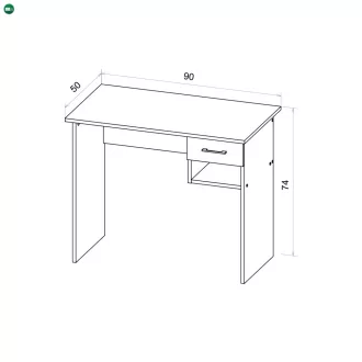   COLIN íróasztal 1 fiókkal, artisan tölgy/antracit színben