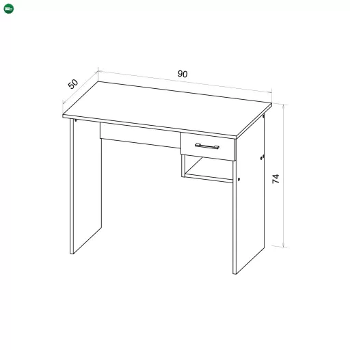 COLIN íróasztal 1 fiókkal, artisan tölgy/antracit színben